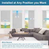 Custom Size Cordless Cellular Shades with Full Frame 100% Blackout Honeycomb Shades Pleated Blinds for Windows-Gray